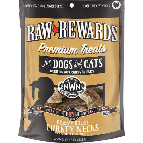 Northwest Naturals Dogs and Cats Freeze Dried Turkey Neck Treats 4ct 1.25lb {L - x} - Dog