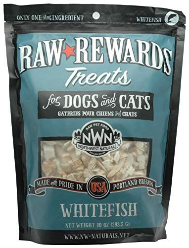 Northwest Naturals Freeze Dried Raw Rewards Dog Treats Whitefish 10oz{L+x  } 087316385823