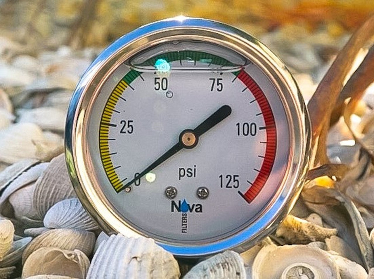 Nova Reverse Osmosis pressure gauge glycerin filled 0-125 psi Nova3