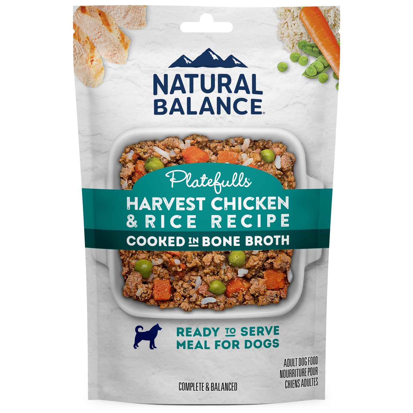 Natural Balance Pet Foods Original Ultra Platefulls Wet Dog Food Pouch Harvest Chicken & Rice Recipe 12ea/9 oz 723633422765