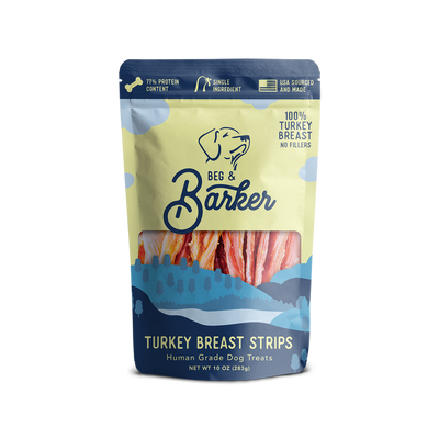 Beg & Barker Turkey Breast Strip Dog Treats 10 oz 850025546003