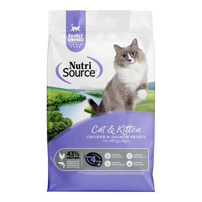 NUTRISOURCE CAT GRAIN FREE SELECT CHICKEN & SALMON 4LB