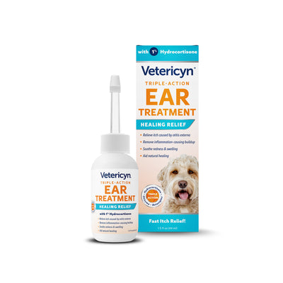 Vetericyn Triple-Action Ear Treatment Healing Relief 1.5 oz 818582013536
