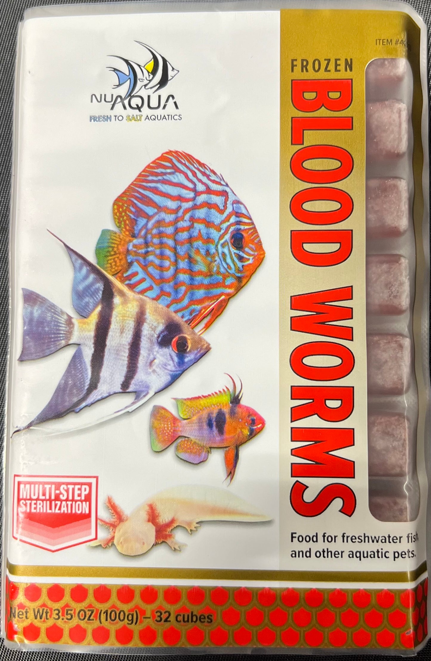 San Francisco Bay Brand Nu Aqua Bloodworms Frozen Fish Food 3.5 oz SD-5 000945402006