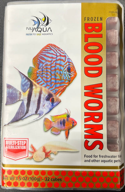 San Francisco Bay Brand Nu Aqua Bloodworms Frozen Fish Food 3.5 oz SD-5 000945402006