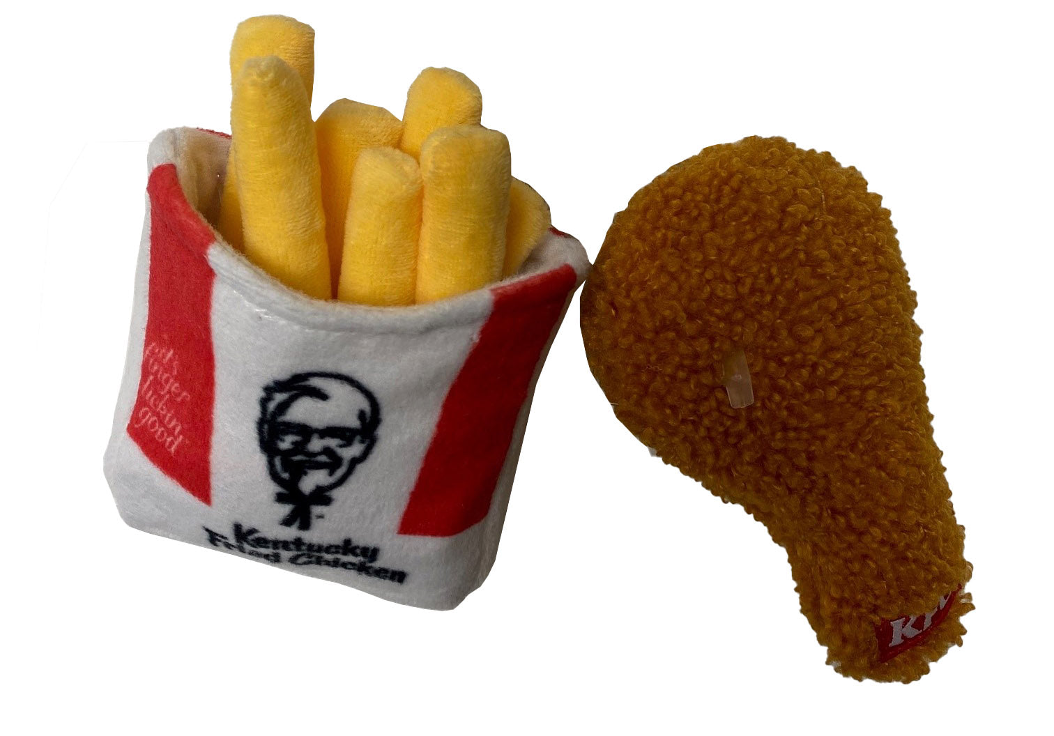 Spot Kentucky Fried Chicken Plush Dog Toy Fries & Drumette 2 pk 077234332290