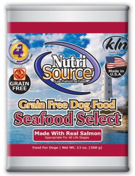 Nutri Source Grain Free Seafood Select Can Dog Food 12/13Z {L-1x} 131005 073893030034