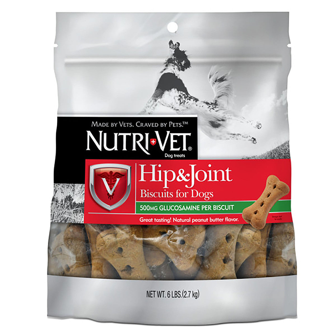 Nutri-Vet Hip & Joint Dog Biscuits Peanut Butter LG 6lb