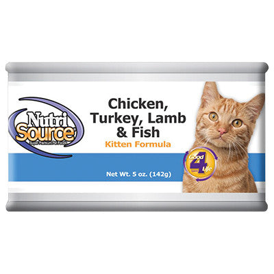 Nutrisource Chicken Turkey Lamb and Ocean Fish Cat Kitten Food 5oz{L + x}