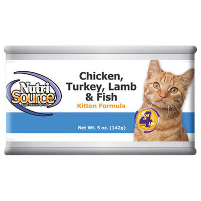 Nutrisource Chicken Turkey Lamb and Ocean Fish Cat and Kitten Food 5oz{L+x} 073893020257