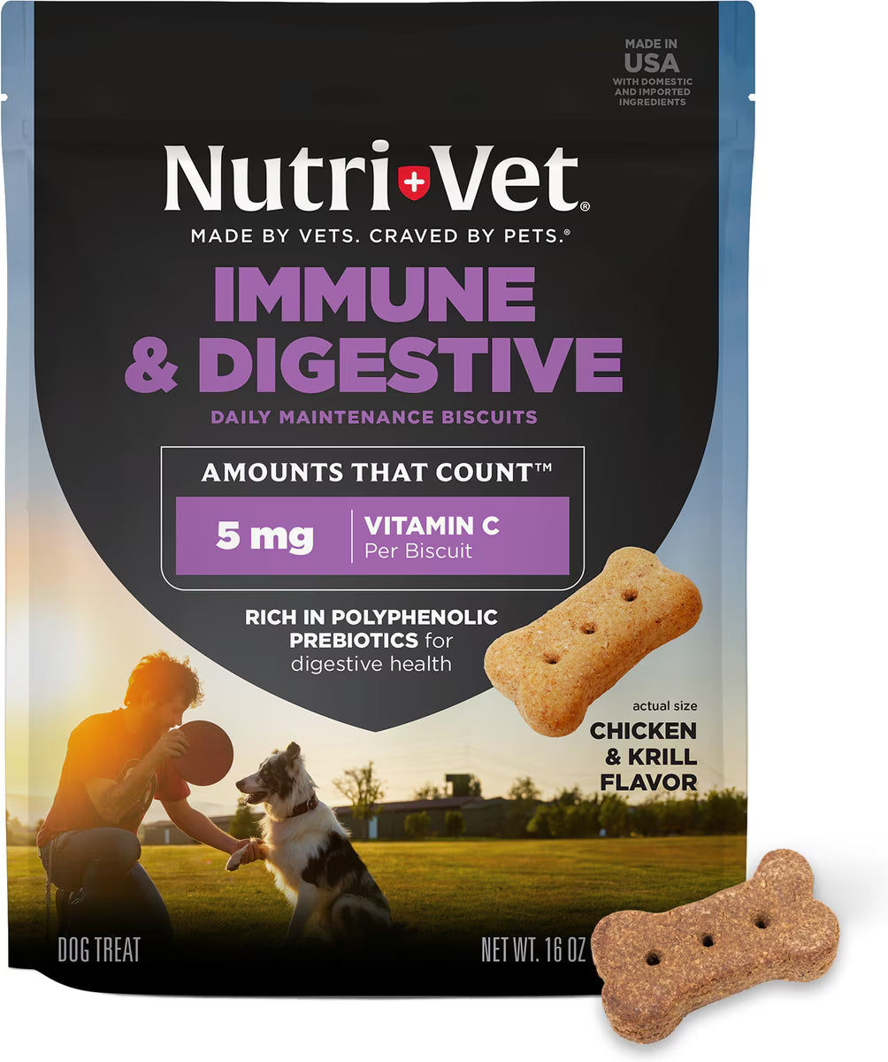 Nutri-Vet Immune and Digestive Health Dog Biscuits Chicken 16 oz 669125001851