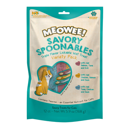 Meowee! Savory Spoonables Cat Treats Variety Pack 5.9 oz 615650000111