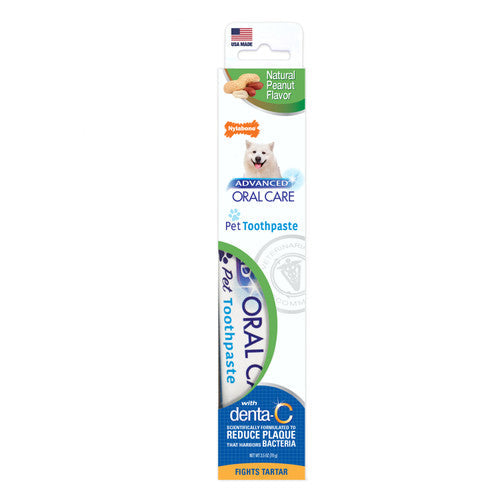Nylabone Advanced Oral Care Natural Toothpaste Peanut Flavor 2.5 oz. - Dog
