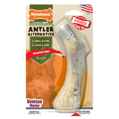 Nylabone Antler Alternative Power Chew Dog Toy Venison Medium/Wolf (1 Count)