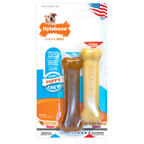 Nylabone Classic Puppy Chew Flavored Durable Dog Toy X - Small/Petite (2 Count)