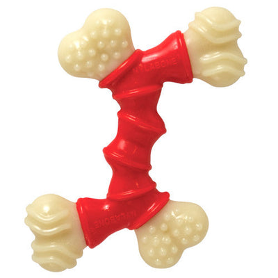 Nylabone Double Bone Power Chew Long - Lasting Dog Toy Bacon Medium/Wolf (1 Count)