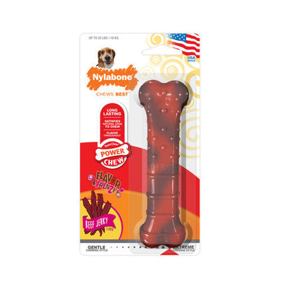 Nylabone Flavor Frenzy Power Chew Dog Toy Beef Jerky Medium/Wolf (1 Count)