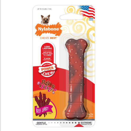 Nylabone Flavor Frenzy Power Chew Dog Toy Beef Jerky X - Small/Petite (1 Count)