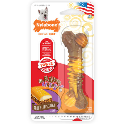 Nylabone Flavor Frenzy Power Chew Dog Toy Philly Cheesesteak Small/Regular (1 Count)