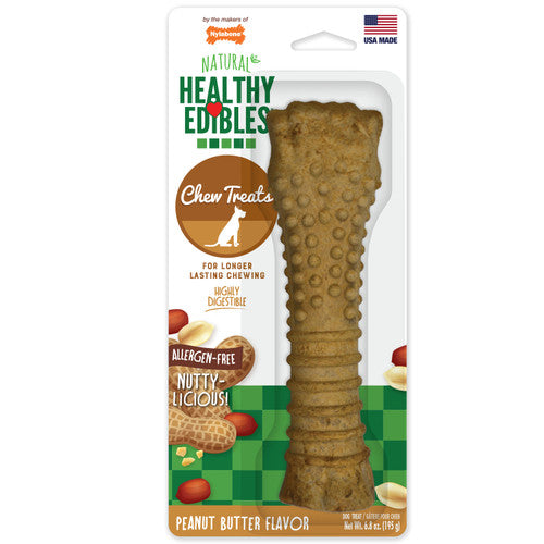 Nylabone Healthy Edibles All - Natural Long Lasting Peanut Butter Flavor Dog Chew Treats 1 Count X - Large/Souper
