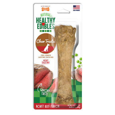 Nylabone Healthy Edibles All - Natural Long Lasting Roast Beef Flavor Chew Treats 1 Count Souper - 50 + lbs. Dog