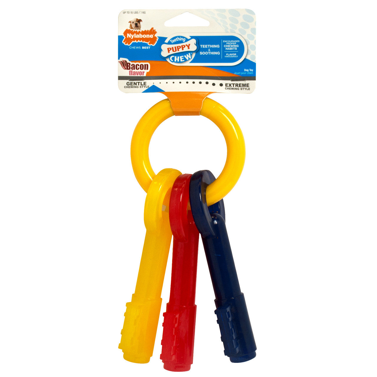 Nylabone Just for Puppies Teething Chew Toy Keys Bacon X-Small/Petite (1 Count)