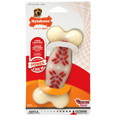 Nylabone Power Chew Action Ridges Chew Toy Bacon Medium/Wolf (1 Count)