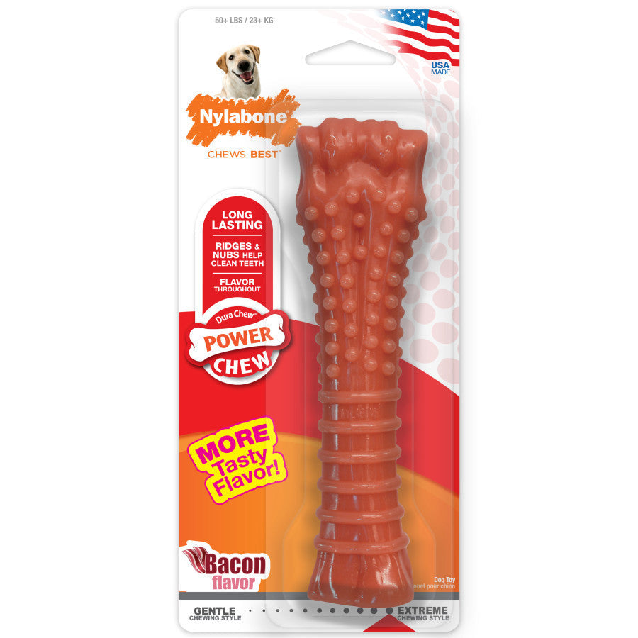 Nylabone Power Chew Durable Dog Toy Bacon X-Large/Souper (1 Count)