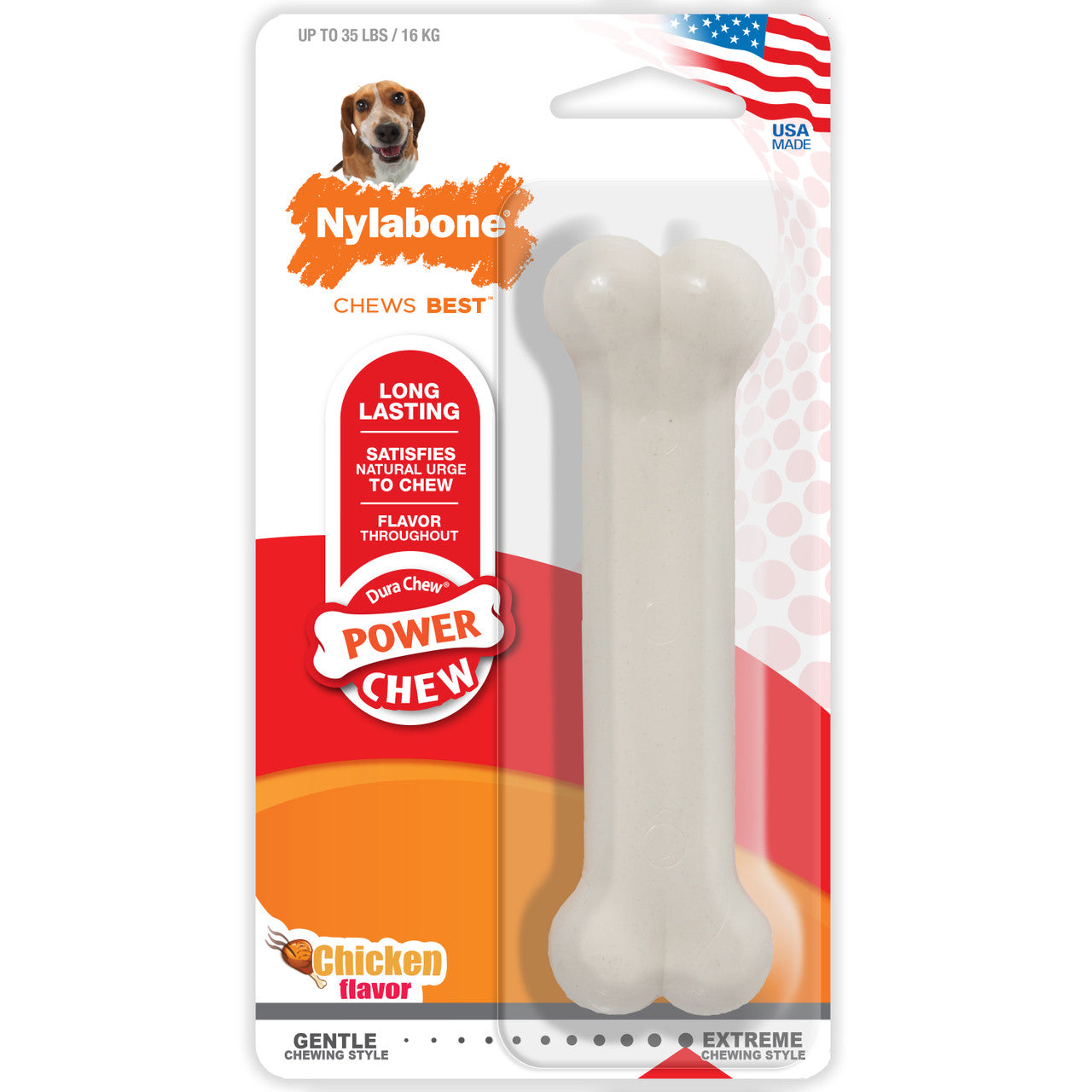Nylabone Power Chew Durable Dog Toy Chicken Medium/Wolf (1 Count)