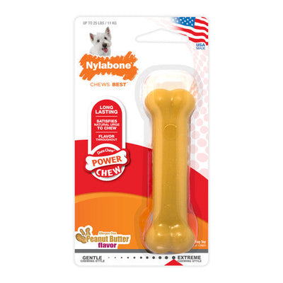 Nylabone Power Chew Durable Dog Toy Peanut Butter Small/Regular (1 Count) (D)