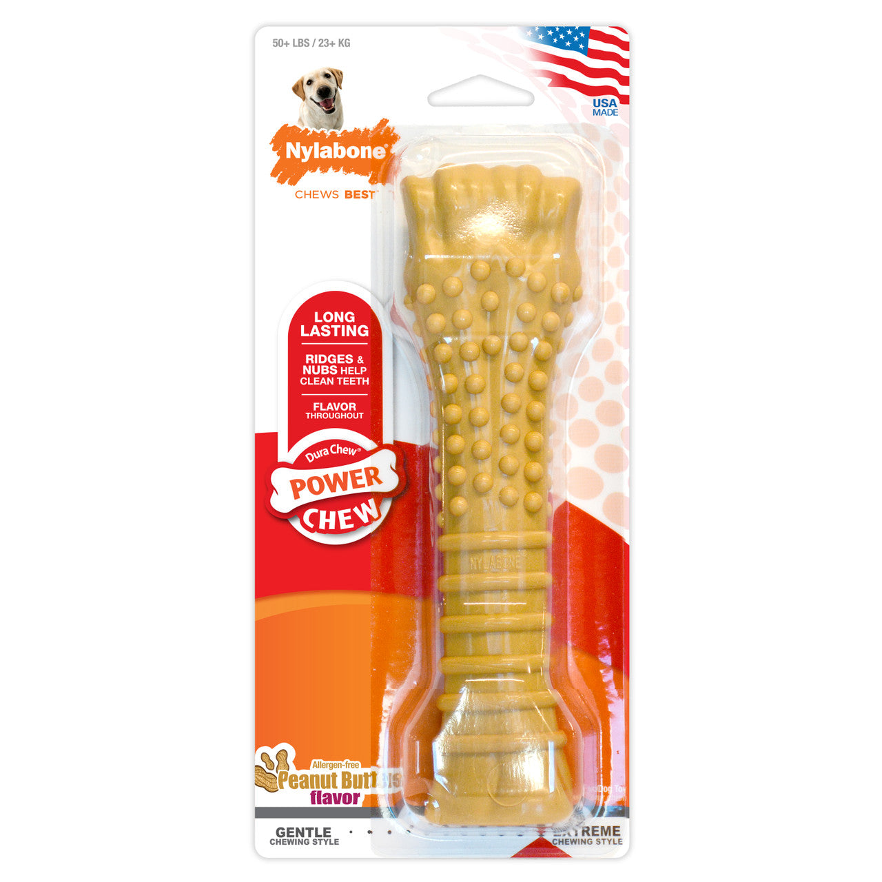 Nylabone Power Chew Durable Dog Toy Peanut Butter X-Large/Souper (1 Count)