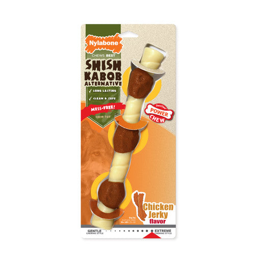 Nylabone Power Chew Shish Kabob Alternative Nylon Toy Chicken Flavor Souper - 50 + Pounds Dog