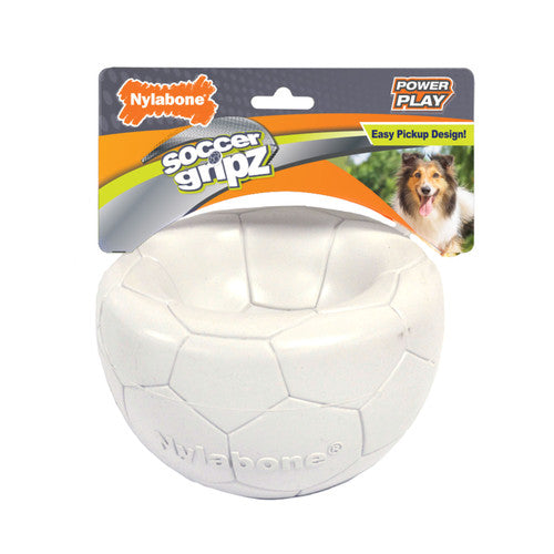 Nylabone Power Play Gripz Dog Soccer Ball Toy with Easy Pickup Design Medium (1 Count)
