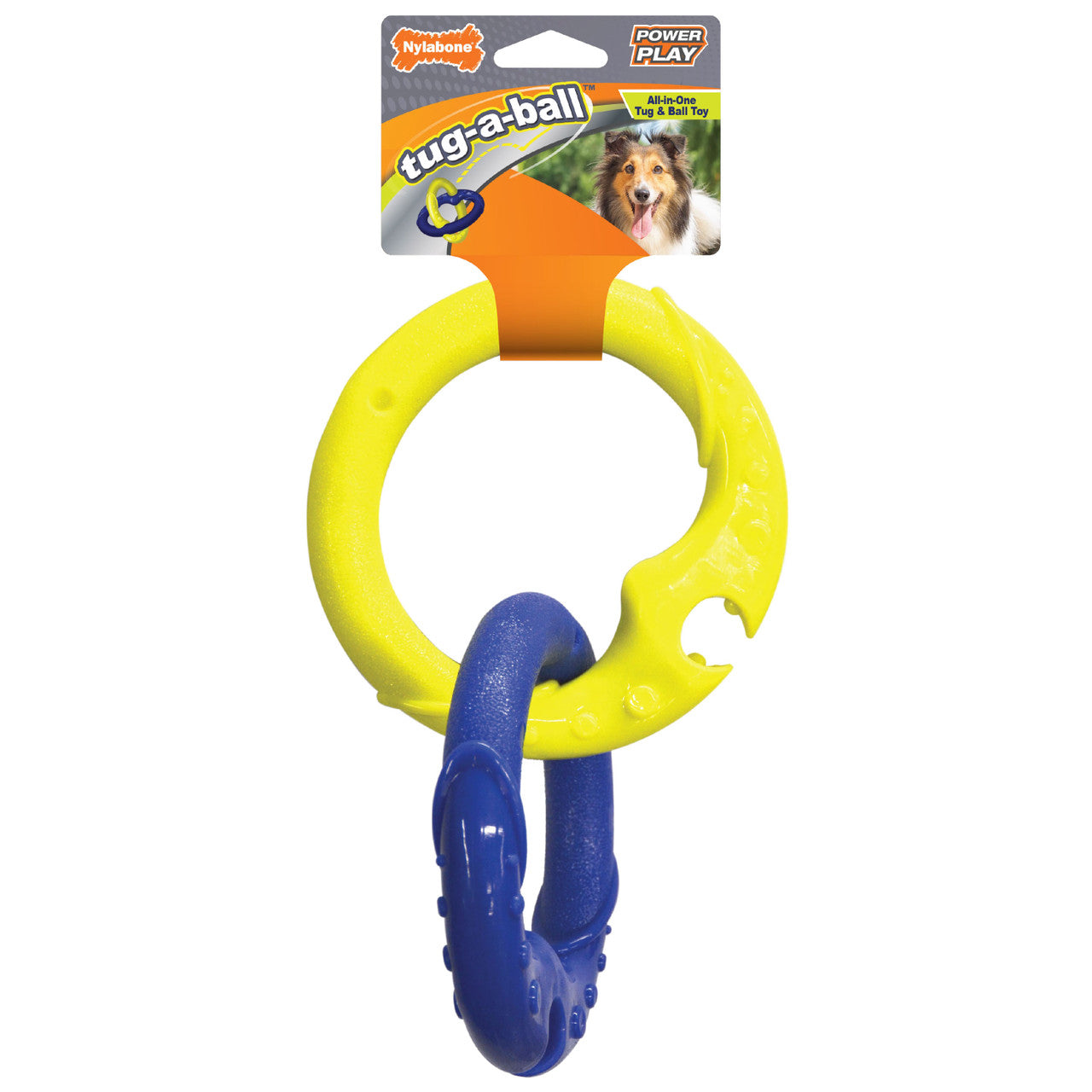 Nylabone Power Play Tug-a-Ball 2-in-1 Ball and Tug Toy for Dogs Large (1 Count)