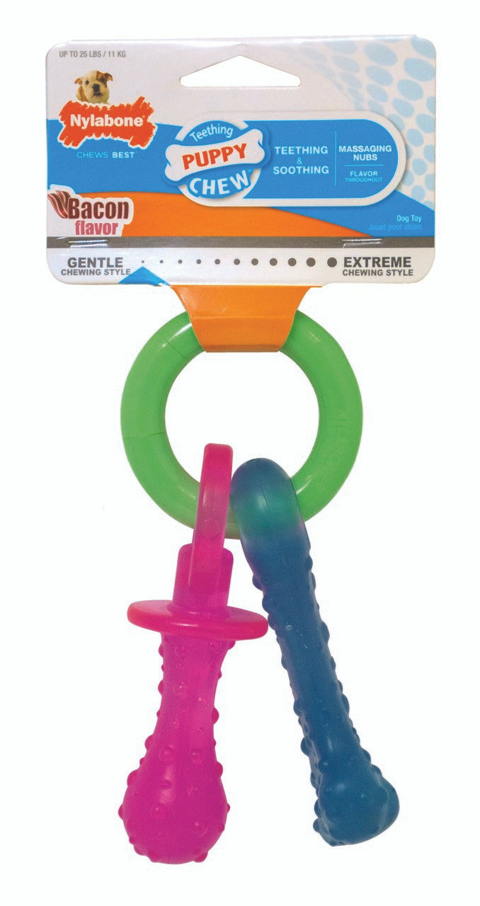 Nylabone Puppy Pacifier Teething Toy Bacon Small/Regular (1 Count)