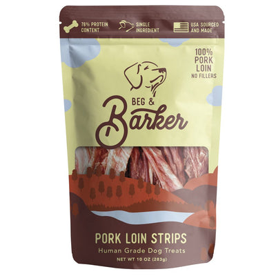 Beg & Barker Pork Loin Strip Dog Treats 10 oz 850025546027