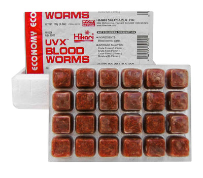 Hikari USA UVX Blood Worms Frozen Fish Food 3.5 oz, 24 ct SD-5 042055301701