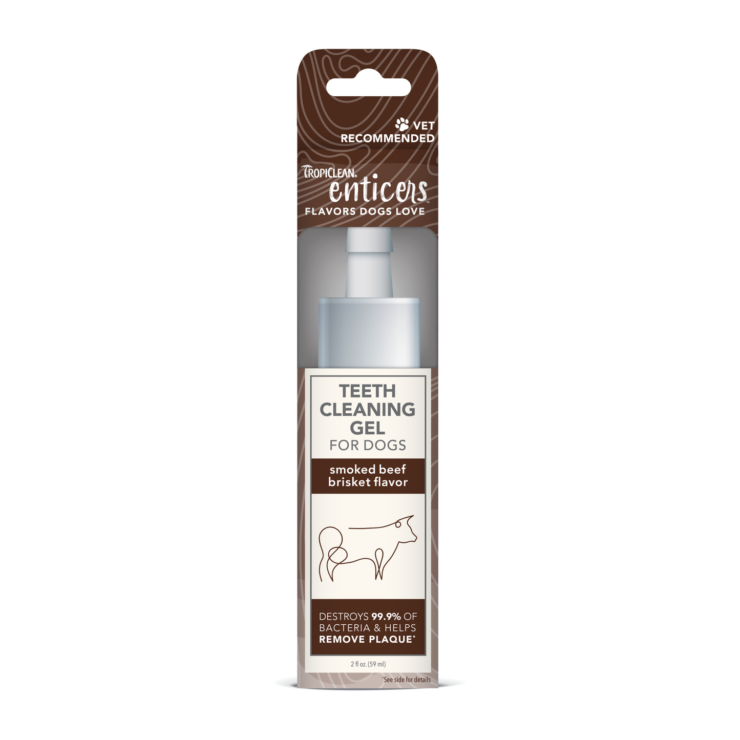 TropiClean Enticers Teeth Cleaning Gel for Dogs Smoked Beef Brisket 2 oz 645095004504