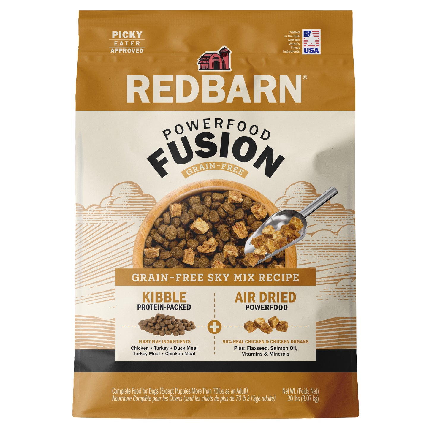 Redbarn Pet Products Powerfood Fusion Grain Free Dry Dog Food Sky Mix Chicken 20 lb 785184120750
