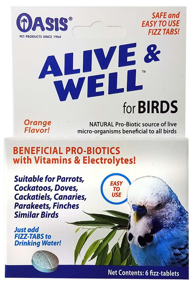Oasis Alive and Well Probiotic Fizz-Tablets for Birds 6 Count