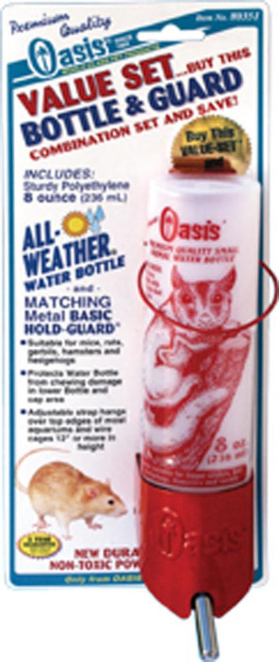 Oasis All-Weather Bottle for Small Animals White, Red 8 Ounces