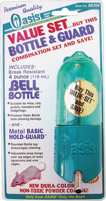 Oasis Bell - Bottle with Basic HoldGuard for Small Animals Green - Small - Pet