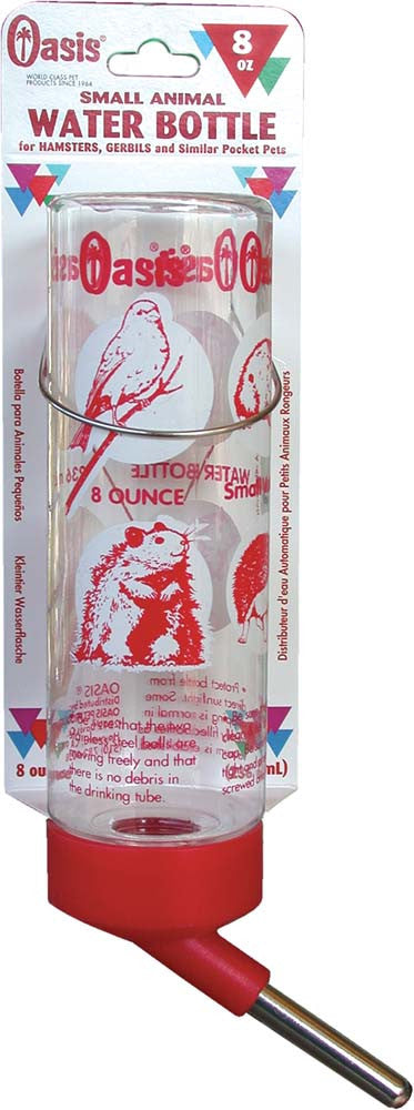 Oasis Crystal Clear Water Bottle for Small Animals Clear 8 Ounces