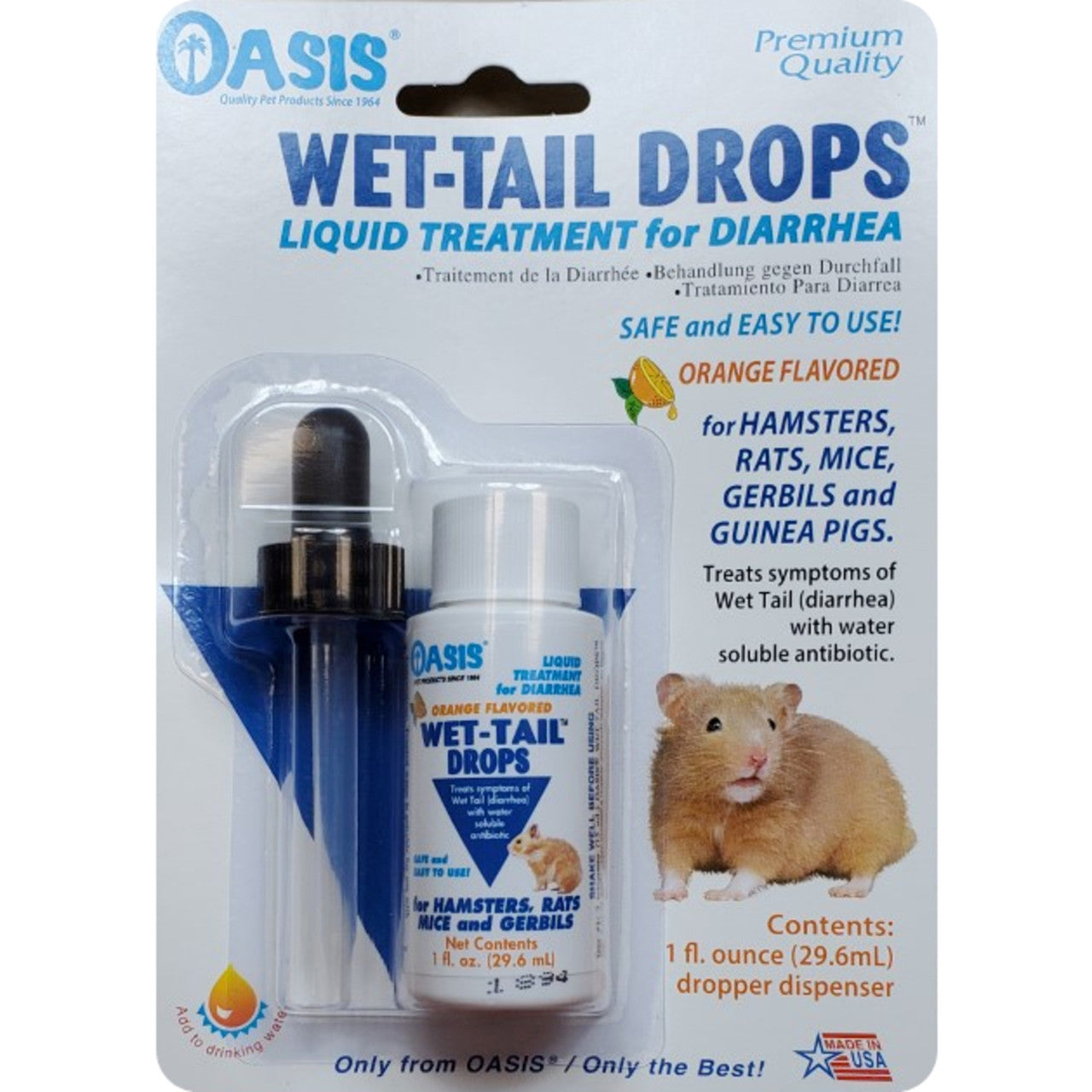 Oasis Wet Tail Drops Diarrhea Treatment for Small Animals 1 fl. oz