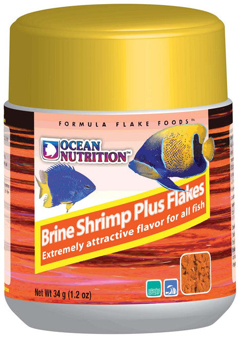 Ocean Nutrition Brine Shrimp Plus Flakes Fish Food 1.2 oz - Aquarium