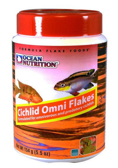 Ocean Nutrition Cichlid Omni Flakes Fish Food 1.2 oz - Aquarium