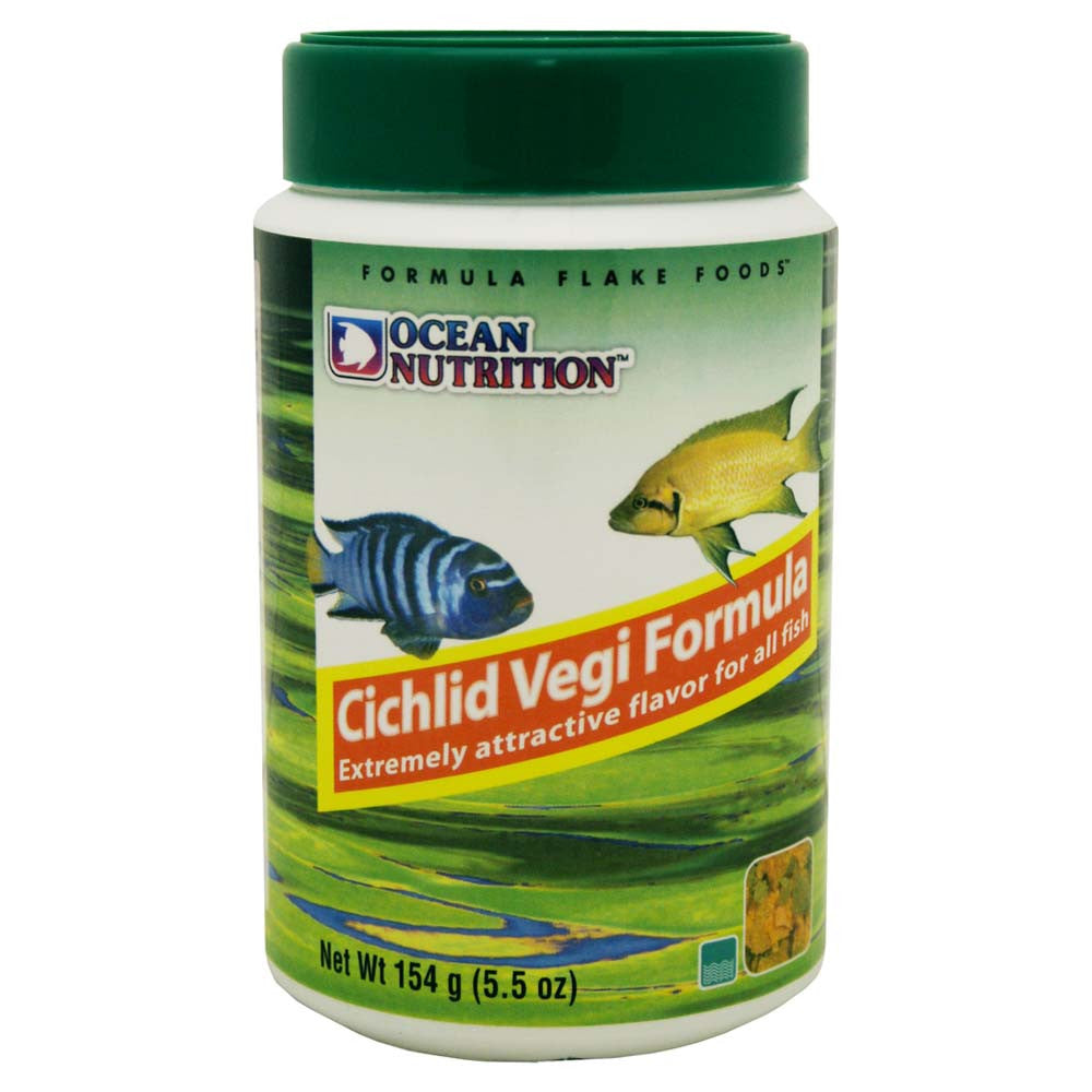 Ocean Nutrition Cichlid Vegi Flakes Fish Food 5.5 oz