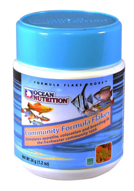 Ocean Nutrition Community Formula Flakes Fish Food 1.2 oz - Aquarium