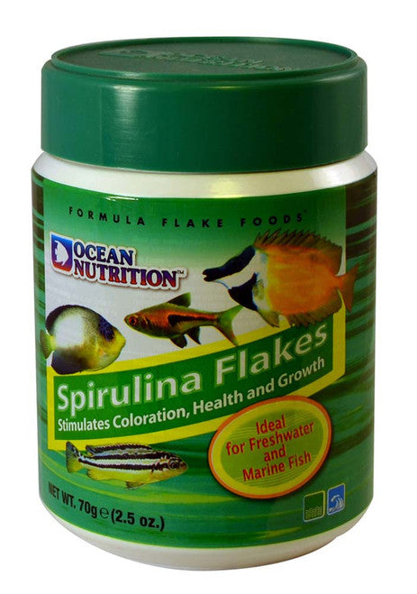 Ocean Nutrition Spirulina Flakes Fish Food 2.5 oz - Aquarium