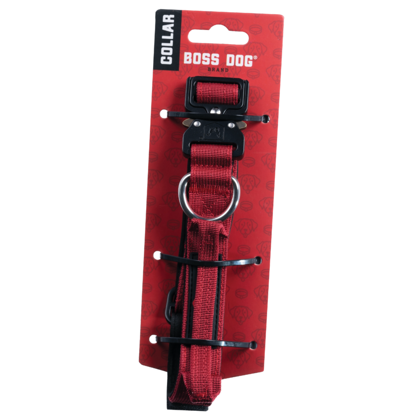 Boss Dog Tactical Adjustable Dog Collar Red Small, 13-16 in 850010391151